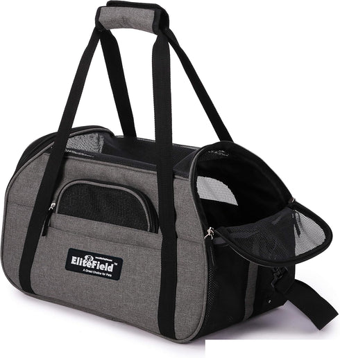EliteField Soft Sided Pet Carrier, Airline Approved, Large: 19" L x 10" W x 13" H, Charcoal Gray