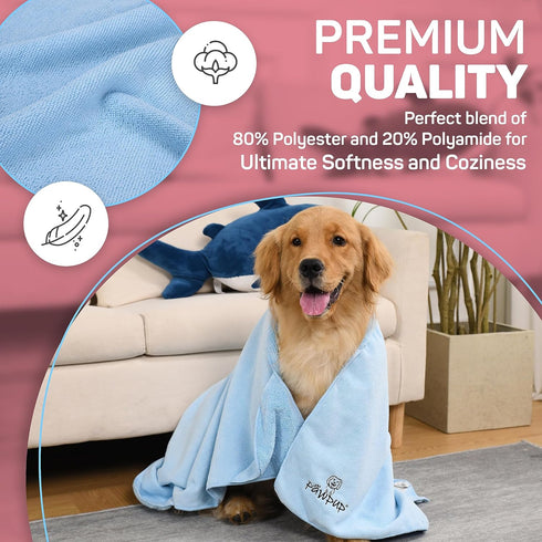Dog Towel, Super Absorbent Quick Drying Microfiber Pet Towel for Dogs, Cats (40 x 24 Inches, Pink and Blue)