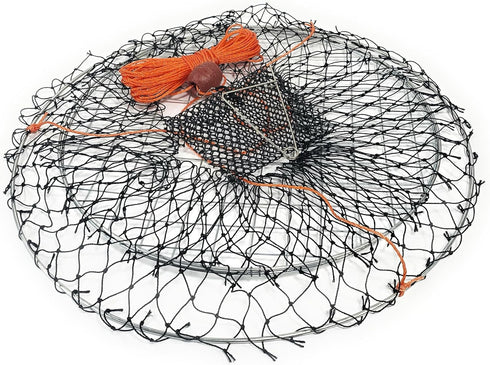 2 24" 20" 14" Crab Trap Hoop Net Ring Trap for Pier Dock Jetty Dungeness Rock Blue Crabs with Float, Line Bait Clip