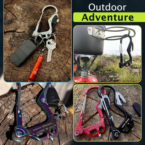 Fire Escape Emergency Tool, Multi Tool with Seatbelt Cutter, Window Breaker, Carabiner