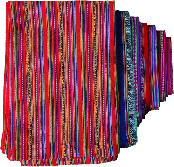 Lucio Fabrics Unique Native Peruvian Throw - Vibrant Colors Lightweight Durable -