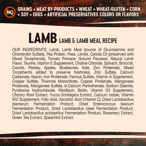 Wellness Core Natural Grain Free Dry Dog Food, Lamb, 4-Pound Bag for Healthy Nutrition
