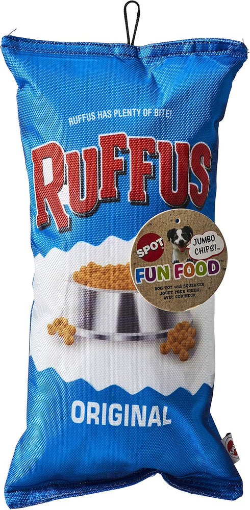 SPOT by Ethical Products Ruffus Fun Foods Dog Toy with Squeaker for All Breeds, Chew Plush Interactive Toy
