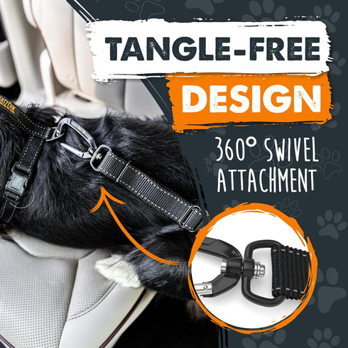 Mighty Paw Dog Seat Belt for Car, Heavy-Duty Design with Aviation Grade Aluminum Carabiner, Adjustable Harness for Pets