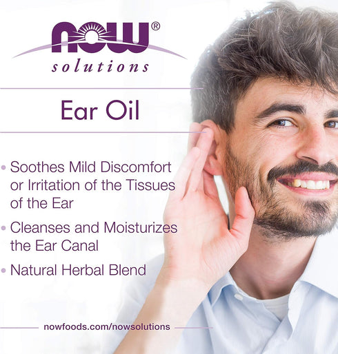 NOW Solutions Ear Oil, Soothing Herbal Blend, 1-Ounce, Great for Mild Discomfort or Irritation