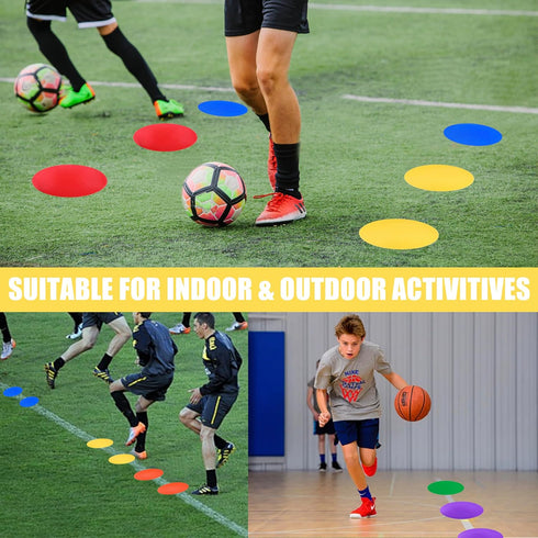 Spot Markers for Sports 9 Inch - Non Slip Rubber Agility Poly Spots Marker Field Flat Cone for Kids Training