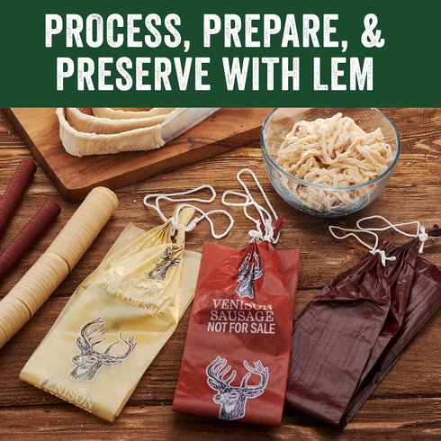 2 Inches 20 Inches, 3 Summer 25 Count Pack LEM Products Mahogany Fibrous Casings, x Non-Edible Sausage Casings, Stuffs