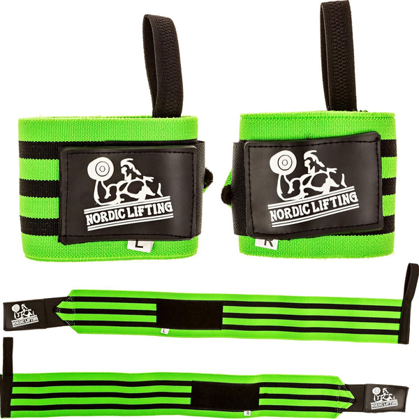 Nordic Lifting Wrist Wraps, Super Heavy Duty (1 Pair/2 Wraps), 24" Support for Weight Lifting and Cross Training