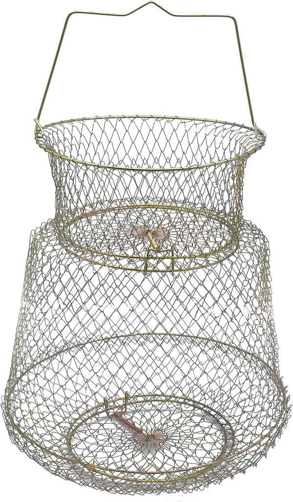 HEXJOZEI Metal Fish Basket. Wire Metal Fish Basket. Foldable Fishing Cage. Crab Fish