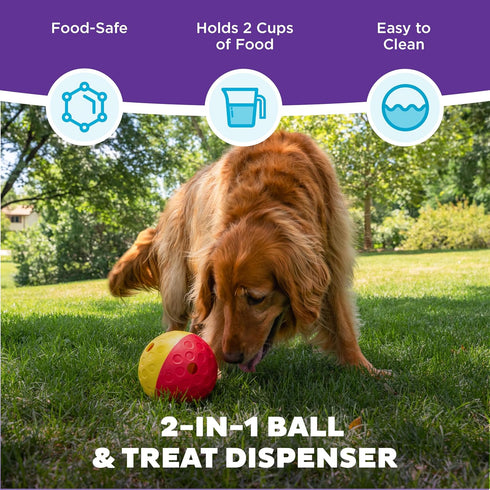 1 5.8" Outward Hound by Nina Ottosson Treat Tumble Interactive Food-Dispensing Dog Puzzle Ball, Level Beginner, Large