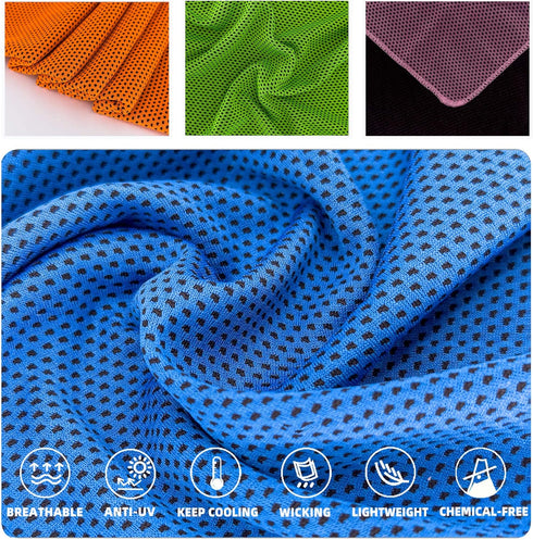 Cooling Towels, Soft Breathable Sweat Ice Towel for Sports, Yoga, Gym, Golf, Camping, Running, Fitness, Workout & More