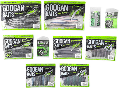 Googan Squad Lake Fishing Bundle - Bass Fishing Lures, Soft Bait, Fishing Gear with Tackle Box for Year-Round Fishing