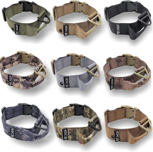 Heavy Duty Dog Tactical Collar with Handle, 1.5in Width Training Military Army TAG Hole for Medium Large M, L, XL, XXL,