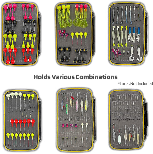 Fishing Jig Organizer Tackle Tray, Holds 50+ Jigs, Double Sided for Jig Heads, Tungsten Jigs, Fishing Spoons