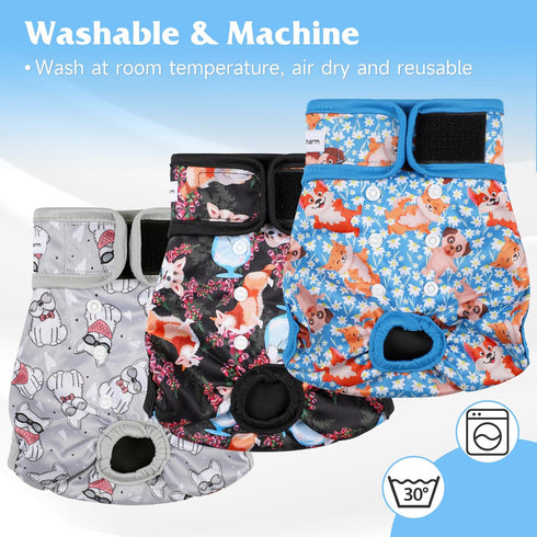 Highly Absorbent Dog Diapers for Female Dogs - Large Size, Reusable & Comfortable