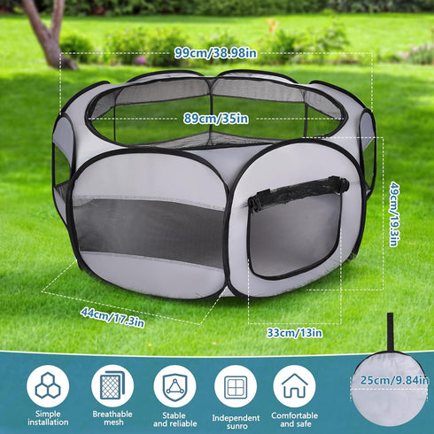 Generic Pig/Hamster/Chinchillas Soft Breathable Small Animal Playpen with Zipper Cover - Portable Rabbit/Bunny Pen