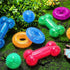 9 Pcs Dog Squeaky Toys Set - Bone and Donut Shape Teething Toys for Small and Medium Dogs, TPR Rubber Chew Toy