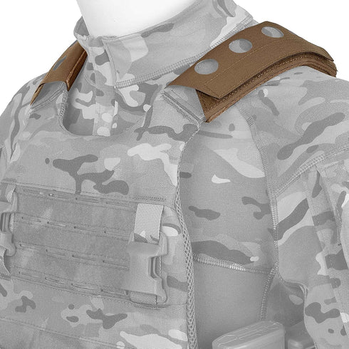 Tactical Vest Shoulder Pads by PETAC GEAR, 2PCS Lightweight Cushion Strap Pads with Foam and Spacer Mesh (CB)