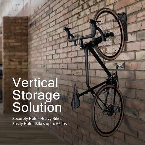 Flexzion Bike Rack Wall Mount, Heavy Duty Bicycle Hanger Storage System Vertical Hook Stand Holder with Screws for Indoor Apartment Garage Shed, Holds up to 66lb (30kg)