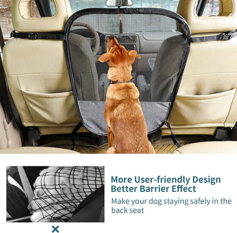 Petsfit Dog Car Barrier Vehicle Pet Barrier Backseat Mesh Dog Car Divider Net with Adjusting Rope and Hook Suitable