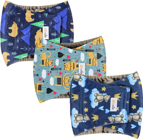 3Pcs, Reusable Dog Diapers Male Premium Washable Belly Bands for Male Dogs XLarge, High Absorbing Male Dog Wraps
