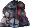 Super Z Outlet Sports Ball Bag – Extra Large Drawstring Mesh Equipment with Shoulder Strap, Black (30" x 40")