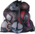 Super Z Outlet Sports Ball Bag – Extra Large Drawstring Mesh Equipment with Shoulder Strap, Black (30" x 40")