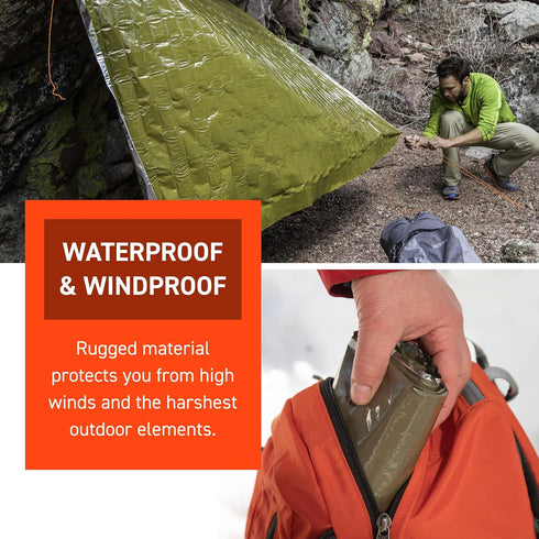 S.O.L. Survive Outdoors Longer 90% Heat Reflective Emergency Blanket, 58" x 98", Green