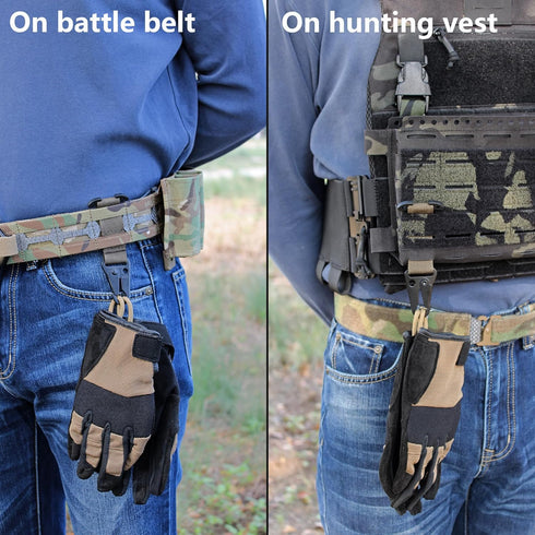Tactical Gear Clip, Clash Hook Hanging Carabiner, T-Mount MOLLE Webbing Battle Belt Clip for Accessories