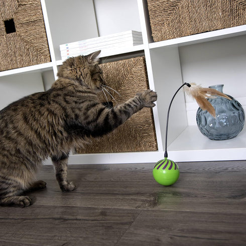 (2 Count) (2) 2 Count SmartKat Feather Whirl Electronic Motion Wand Cat Toys, Includes Extra Wands, Battery Powered
