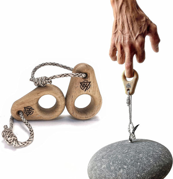 Monik Pocket-sized Fingerboard Pair for Rock Climbing, Portable Hangboard Finger Trainer, Lightweight Wood