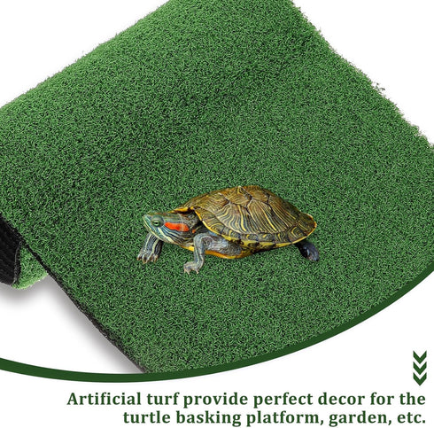 jojofuny Artificial Grass Turf, Aquatic Grass Lawn for Pet, Turtle Basking Ramp, Simulation Grass for Fish Tank Reptile