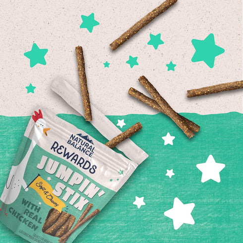 Natural Balance Limited Ingredient Rewards Jumpin' Stix - Grain-Free Dog Treats, Chicken Recipe, 10 Ounce