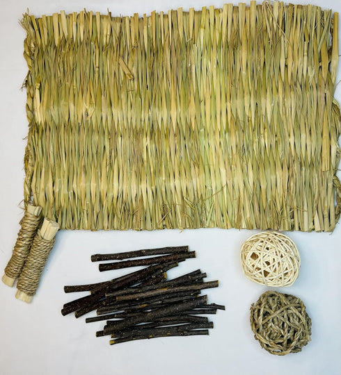 Generic Large Grass mat with chew Toys