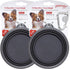 Prima Pet Collapsible Silicone Water Travel Bowl, Portable Pop-up Feeder for Dogs and Cats, Small (1.5 Cups) Grey, 2