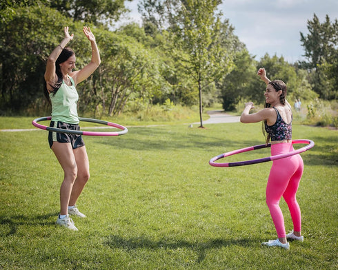 Weighted Hula Hoop for Adults - Adjustable Soft Fitness Hoola Hoop for Core and Leg Exercise, Fun Indoor and Outdoor