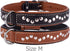 CollarDirect Studded Dog Collar - Leather Pet Collars for Dogs - Soft Padded - Brown Black (Brown, Neck fit 17" - 19")