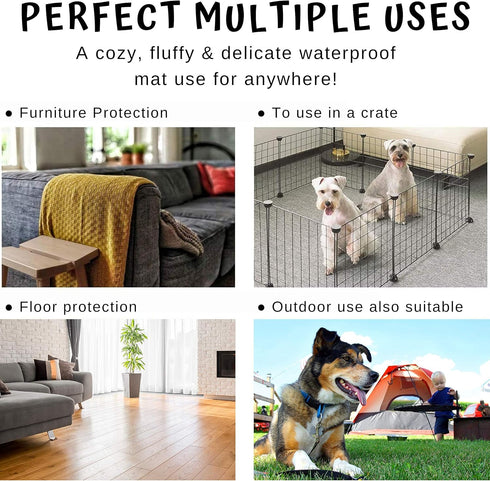 Allisandro Waterproof Dog Bed, Washable Crate Pad, Durable Soft Mattress, Anti-Slip for Dogs, Grey 47.2 x 27.6 Inches