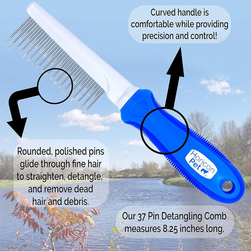 Ultimate Pet Dematting & Deshedding Set, 3 in 1 Grooming Tool Set, Dual Sided Rake, Dematting Razor Comb