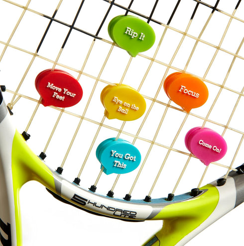 Tennis Vibration Dampener in Funny Zipper Gift Pack, Best Shock Absorber for Racket and Strings (Pack of 6)