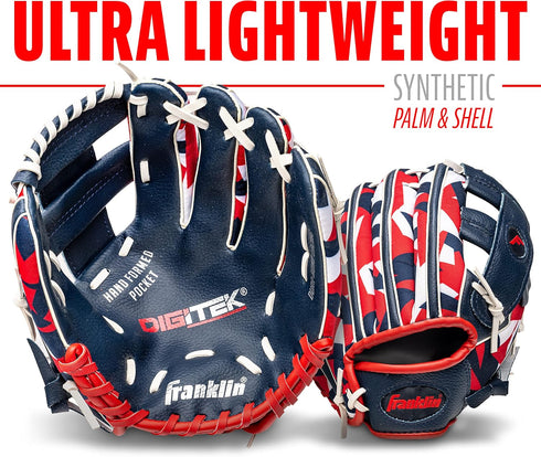Franklin Sports Kids RTP Youth Baseball + Tball Glove for Boys + Girls