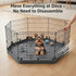 24" 600D PJYuCien Octagonal Playpen Bottom Pad for Side Metal Pet Pen, Waterproof Oxford with Raised Edges & Snap