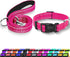 Reflective Dog Collar with Safety Locking Buckle, Adjustable Soft Nylon for Small Medium Large Dogs (M, Hotpink)