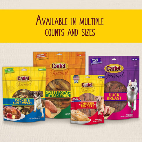5-Inch 50 Count Cadet Gourmet Beef Hide Twist Chew Sticks, Long-Lasting and Natural Rawhide Chews for Dogs, Inspected