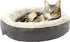 Love's cabin Round Donut Cat and Dog Cushion Bed, 20in Anti-Slip & Water-Resistant Bed, Washable Luxury Gray