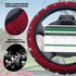 Universal Colorful Bling Crystal Diamond Rhinestones Golf Cart Steering Wheel Cover, Anti Slip Easy to Install (Red