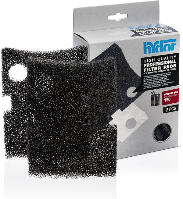 Hydor Professional Black Coarse Sponge Filter Media, 2 Pack for Aquarium Water Filtration