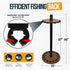 Rush Creek Creations 16 Round Fishing Rod Rack - Dark Walnut Fishing Pole Holder and Storage