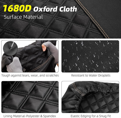 Roykaw Golf Cart Seat Covers, 1680D Oxford Cloth, Universal for EZGO TXT, Backrest Bottom Cover, No Drilling, Washable