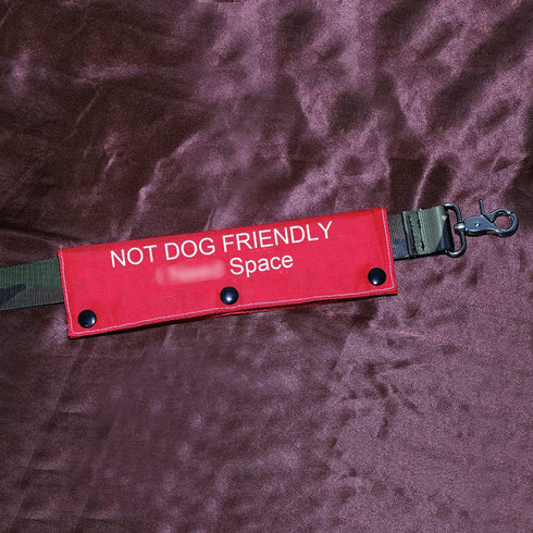 Funny Dog Leash Sleeve Pet Birthday Gift Not Dog Friendly Space Dog Leash Wrap Alert Hanging ID Patch Tag (Friendly